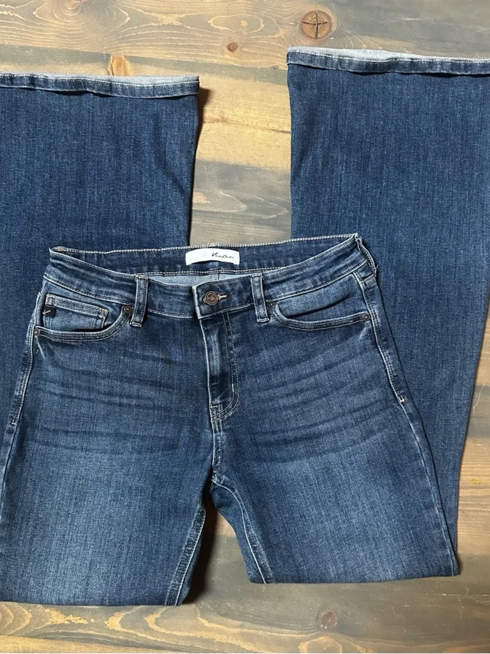 KanCan Women's Dark Blue Flare Jeans - Picture 3 of 4